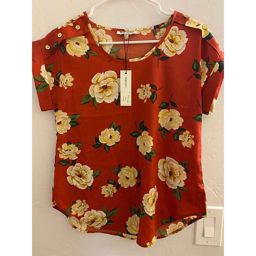 Speed Limit MPH Floral Blouse